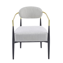 Load image into Gallery viewer, Mid Century Modern Upholstered Accent Armchair With Tapered Legs - Beige / Black / Gold