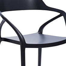 Load image into Gallery viewer, Heavy Duty Plastic Open Back Dining Arm Chairs (Set of 4) - Black