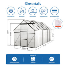 Load image into Gallery viewer, Polycarbonate house Raised Base And Anchor Aluminum Heavy Duty Walk-In houses For Outdoor Backyard In All Season