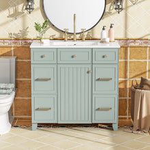 Load image into Gallery viewer, Bathroom Vanity With Ceramic Sink, Soft Close Doors, Adjustable Shelves