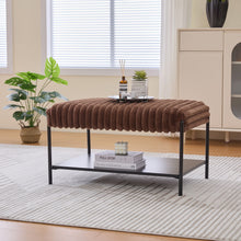 Load image into Gallery viewer, Upholstered Ottoman Coffee Table Foot Rest With Open Storage