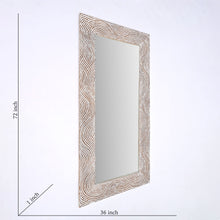 Load image into Gallery viewer, Handcarved Rectangle Mirror Accent With 3mm Glass - Antique White