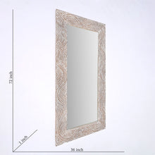 Load image into Gallery viewer, Handcarved Rectangle Mirror Accent With 3mm Glass - Antique White