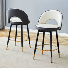 Load image into Gallery viewer, Upholstered Rotatable Bar Chair With Metal Legs For Dining Room