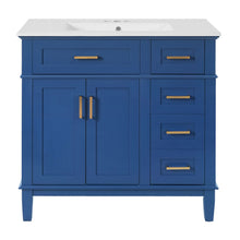 Load image into Gallery viewer, Modern Bathroom Vanity With Ceramic Sink, Soft Close Storage Cabinet