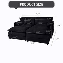 Load image into Gallery viewer, Modern Comfy Deep Seat Modular Sectional Sofa Cloud Couch With Ottoman