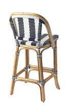 Load image into Gallery viewer, Natural Rattan Bar Chair - Blue / White