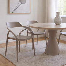 Load image into Gallery viewer, Heavy Duty Plastic Open Back Dining Arm Chair (Set of 4) - Gray