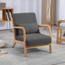 Load image into Gallery viewer, Leisure Chair With Solid Wood Armrest And Feet, Mid-Century Modern Accent Sofa, 1 Seat