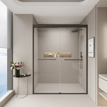 Load image into Gallery viewer, Double Sliding Shower Door, Semi-Frameless Bypass Bathroom Sliding Door With 1/4" (6 Mm) Tempered Glass For Walk-In Shower