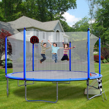 Load image into Gallery viewer, 16Ft Trampoline With Basketball Hoop Pump And Ladder (Inner Safety Enclosure) With Soccer Goal