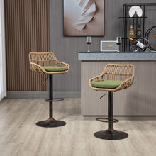 Load image into Gallery viewer, Modern Swivel Bar Stools Adjustable Counter Chairs With Footrest (Set of 2)