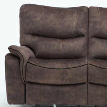 Load image into Gallery viewer, Microfiber Manual Reclining Love Seat - Dark Brown