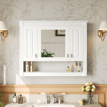 Load image into Gallery viewer, Wall-Mounted Bathroom Cabinet With Mirror And Open Shelf - White