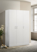 Load image into Gallery viewer, Declan - 3 - Door Wardrobe Cabinet Armoire With Storage Shelves And Hanging Rod - White