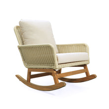 Load image into Gallery viewer, Contemporary Minimalist Wicker Rocking Chair With Soft Polyester Cushions