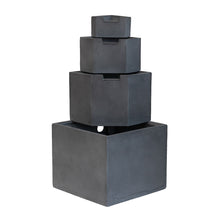 Load image into Gallery viewer, Cement 4 Tier Block Water Fountain Outdoor - Gray