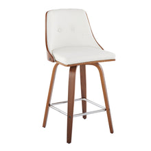 Load image into Gallery viewer, Gianna - Mid Century Modern Fixed Height Counter Stool With Swivel With Square Footrest (Set of 2)