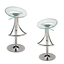 Load image into Gallery viewer, Contemporary Metal And Heavy Duty Plastic Low Back Adjustable Height Bar Chair - Clear
