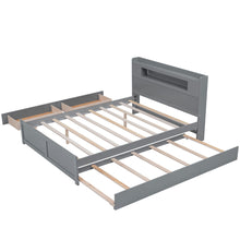 Load image into Gallery viewer, Storage Platform Bed With LED Lights, 2 Drawers And Trundle