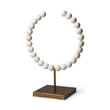 Load image into Gallery viewer, Abstract Beaded Tabletop Sculpture (392494) - White / Gold