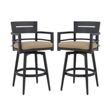 Load image into Gallery viewer, Outdoor Swivel Bar Chairs, 360 Degree Rotation, Ergonomic Backrest (Set of 2)