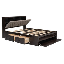 Load image into Gallery viewer, Platform Bed With Storage Headboard, Shoe Rack And 4 Drawers