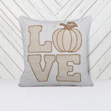 Load image into Gallery viewer, Love Pumpkin Embroidered Throw Pillow - Natural