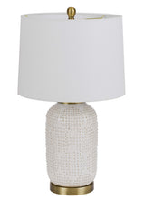 Load image into Gallery viewer, Metal Table Lamp With White Drum Shade - Ivory