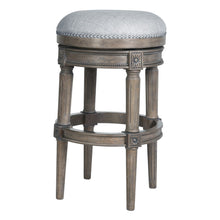 Load image into Gallery viewer, 31" Solid Wood Swivel Backless Bar Height Bar Chair - Pearl Silver / Gray