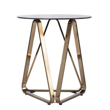 Load image into Gallery viewer, 24" Glass Iron Round End Table - Champagne