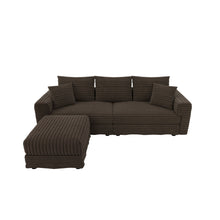 Load image into Gallery viewer, Deep Seat Convertible Sofa With Soft Pillows And Ottomans