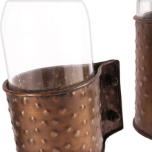 Load image into Gallery viewer, Hammered Cylinder Table Vase (Set of 3) - Clear / Bronze