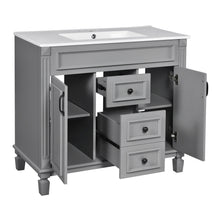 Load image into Gallery viewer, Bathroom Vanity With Top Sink, Mirror Cabinet, 2 Soft Closing Doors & 2 Drawers