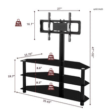 Load image into Gallery viewer, Multi-Function TV Stand Height Adjustable Bracket Swivel 3 Tier - Black