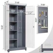 Load image into Gallery viewer, Lockers With Locking Doors, Adjustable Shelves, High Broom Tool Storage Cabinet