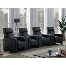 Load image into Gallery viewer, Warren - 4 Seater Home Theater With 3 Wedge Consoles - Black