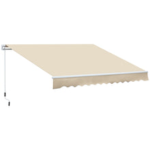 Load image into Gallery viewer, Outsunny - 12' x 8' Retractable Awning Patio Awnings Sun Shade Shelter With Manual Crank Handle, 280G / M² Uv & Water-Resistant Fabric And Aluminum Frame For Deck, Balcony, Yard - Cream White