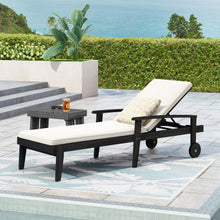 Load image into Gallery viewer, Jason - Black Chaise Lounge Adjustable Acacia Wood Outdoor Furniture