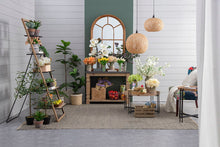 Load image into Gallery viewer, Farmhouse Round Wooden Round Coffee Table With Metal Legs - Black / Brown