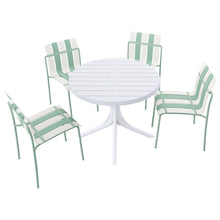 Load image into Gallery viewer, 4 Piece Set Of Modern Color Block Designed Single Chairs With Round Table