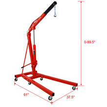 Load image into Gallery viewer, 2 Ton Folding Engine Hoist Crane Lift With 6 Wheels