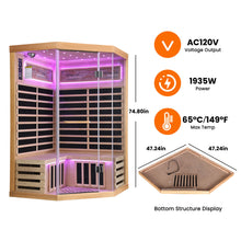 Load image into Gallery viewer, Double Sauna Room With Carbon Heating Plates - White Oak
