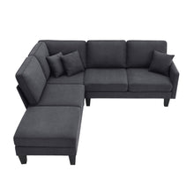 Load image into Gallery viewer, 88" Fabric Modular Sofa With Black Legs - Gray