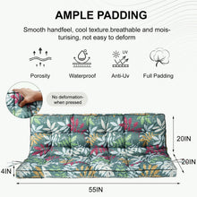 Load image into Gallery viewer, 3 Seater Outdoor Porch Swing Cushion With Backrest, Patio Bench Cushion - flower