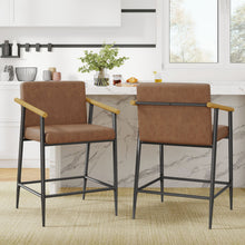 Load image into Gallery viewer, Mid Century Modern Counter Stool Set With Iron Frame