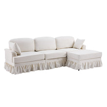 Load image into Gallery viewer, Cloud Sofa With Removable Ruffled Skirt With Ottoman And Flared Arms