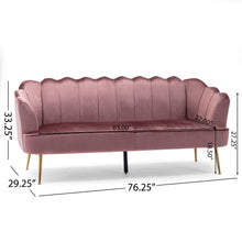 Load image into Gallery viewer, Modern Glam 3 Seater Sofa With Velvet Texture