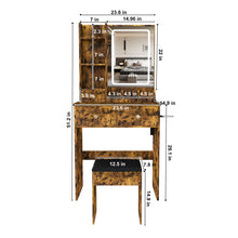 Load image into Gallery viewer, Modern Small Vanity Desk With 3 LED Lighting Modes, 3 Drawers