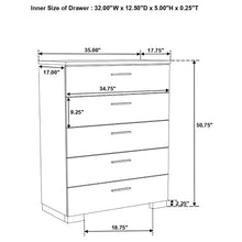 Load image into Gallery viewer, Dulcey - 5 Drawer Bedroom Chest - White